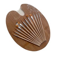 Fabricant Fourniture Triplex Board Emballage thermorétractable 12 tiges en bois Ensemble de pinceaux pour cheveux en nylon Outils de pinceaux pour peinture à l'huile