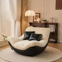 Fauteuil Coquille Moderne Français de Designer Haut de Gamme, Inclinable pour la Détente et le Sommeil