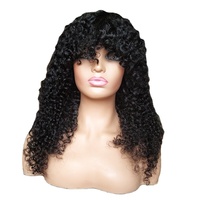 Perruque Cheveux Humains Bouclés Jerry Faite à la Machine 2024 Très Vendue, 8 10 12 14 16 Pouces
