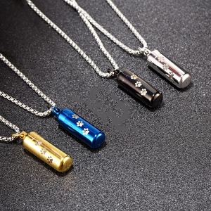 Joyería de acero inoxidable personalizada para cenizas, colgante con huella de garra de perro y gato, urna de cremación, collar conmemorativo, venta al por mayor - Product Image 1