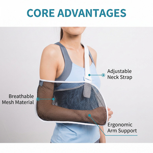 Supporto per <span class=keywords><strong>Braccio</strong></span> Regolabile in Rete Nera, Traspirante, per Fratture <span class=keywords><strong>e</strong></span> Distorsioni, con Supporto per Gomito - Product Image 2