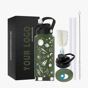 32oz New Design Custom OEM Wide Mouth Sweat Proof Insulated Stainless Steel Thermo Water Bottle With Storage Bottom