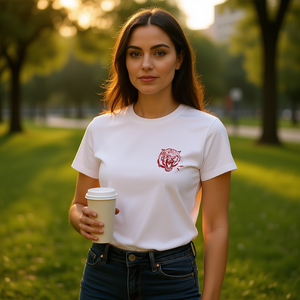 T-Shirt Femminista da Donna, Vestibilità Regolare, Collo Tondo, Manica Corta, 100% Cotone, Jersey Stampato, Casual, Per Tutte le Stagioni, Design con Logo - Product Image 2