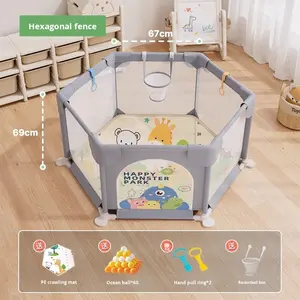 Barrière de protection pour bébé, tapis d'éveil en tissu pour enfants, salon, intérieur, sécurité domestique, apprentissage de la marche, clôture de jeu - Product Image 6