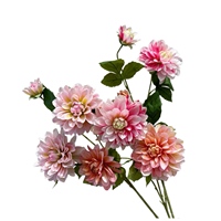 Dahlias artificiels en soie de haute qualité, grand format, effet hydratant, toucher réel, vente en gros, arrangement floral pour la maison, Thanksgiving