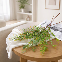 Branche d'eucalyptus artificielle, toucher réaliste, verdure décorative, pour bouquet de mariage, décoration de maison, vase, hôtel, événement, Noël, Halloween