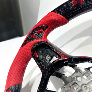 Volant en cuir perforé rouge avec fibre de carbone forgée rouge pour Honda Civic 11e génération CR-V 6e génération Pièces de voiture Livraison directe Sport - Product Image 5