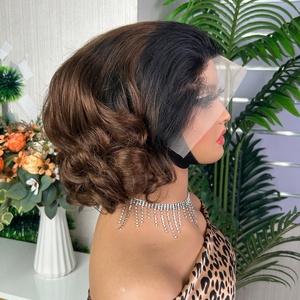 Pelucas de Cabello Corto Rizado y Voluminoso, con Frente de Encaje 13x4, Cierre de Encaje 13x4, 200% de Densidad, Doble Trama, Cabello Humano 100% - Product Image 6