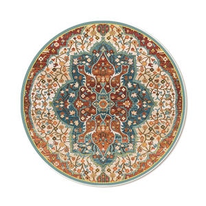 Alfombra Redonda Royal Medallion, Imitación de Cachemira, Resistente a las Manchas, para Sala de Estar, Dormitorio, Alfombra de Piso 1-0005 - Product Image 5