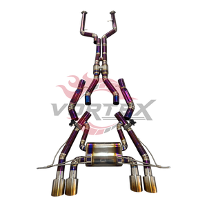 Vortex Purple Titanium Catback Exhaust for BMW G80 G82 M3 M4 S58 Valvetronic System with Quad Burnt Purple Tips <b>Kit</b> - Product Image 1