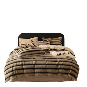 Juego de Funda Nórdica de 3 Piezas con Estampado de Piel de Conejo, Tejido de Punto, 100% Poliéster, Ecológico, Anti-Pilling, 600 Hilos - Product Image 5