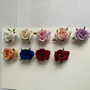 Hot Sale Small Fower Head DIY Single Velvet Rose Artificial Flower For Wedding Home Decoration