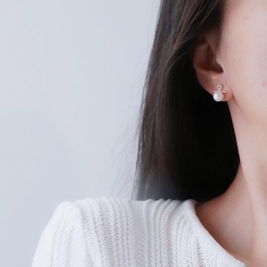 Accesorios de Plata S925 para DIY con Perlas, Bandeja Vacía para Perlas Redondas de 7-9mm, Pendientes Modernos 22289 - Product Image 2