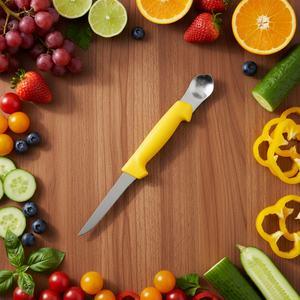 Fishing Knife Fish Belly Spoon Camping Fixed Blade 3CR13 Stainless Steel Drop Point Straight <b>Edge</b> <b>Plastic</b> 1mm Thickness 31cm - Product Image 6