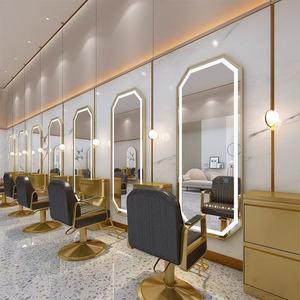 Sillón de Barbería de Diseño Moderno 2026 con Luz LED y Espejo, Muebles para Salón de Belleza y Peluquería, Hecho de Metal - Product Image 5