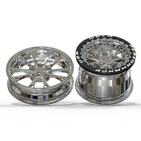 Jantes forgées sur mesure 17x4.5 15x10 5x120, polies, 10 rayons, noir brillant, avec beadlock fraisé pour Camaro ZL1, pour la course de dragster