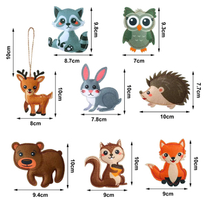 <span class=keywords><strong>En</strong></span> gros, Ornements de Noël <span class=keywords><strong>en</strong></span> feutre <span class=keywords><strong>pour</strong></span> sapin, Pendentifs animaux de la forêt, Décorations <span class=keywords><strong>en</strong></span> feutre, Jouets suspendus <span class=keywords><strong>en</strong></span> feutre rembourrés faits à la main <span class=keywords><strong>pour</strong></span> enfants, Kit d'artisanat - Product Image 2
