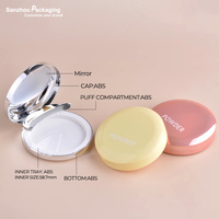 Vide BB Crème Coussin D'air Cas Forme Ronde 2 Couches Récipient En Plastique 10g