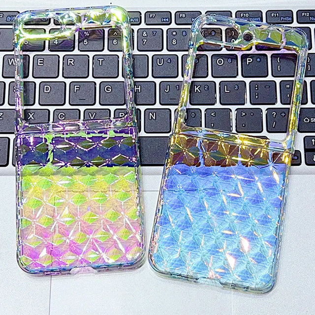 3D Stereoscopic Mobile Phone Case Rainbow Discoloration Technology Protective Cover for Samsung Galaxy Z Flip 5 Z Flip 4