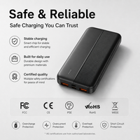 Batterie externe compacte 10000 mAh, chargeur USB portable 10000 mAh, impression de logo, approvisionnement en gros pour voyages, camping, téléphones, vente au détail