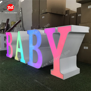 Fournitures pour fête de révélation de sexe, lettres lumineuses LED <span class=keywords><strong>OH</strong></span> BABY de 3 pieds et 4 pieds, décoration de fête prénatale pour la décoration de fête de bébé - Product Image 3