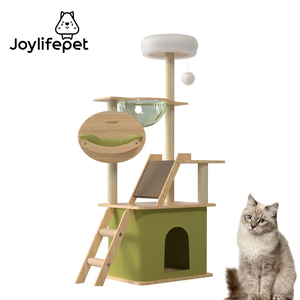 Wholesale Large Wooden <strong>Cat</strong> Tree with Space Pod Furniture Indoor Use <strong>Cat</strong> Climbing Frame with <strong>Scratching</strong> <strong>Posts</strong> - Product Image 1