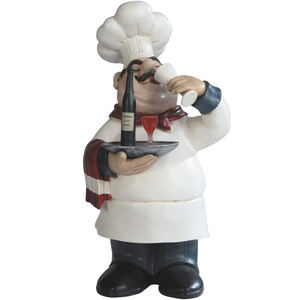 도매 주방 장식 수지 프랑스어 지방 요리사 입상 분필 보드 동상 - Product Image 4