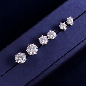 Pendientes de Plata 925 con Moissanita de 0.3ct-2ct, Corte Clásico de 6 Puntas, Color D, Claridad VVS, Pendientes de Moissanita - Product Image 1
