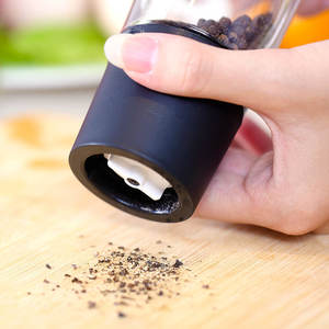 New Arrival Customized Classic 120ml Round Transparent Glass <b>Grinder</b> Bottle with <b>Plastic</b> Mill Premium Personalized Mills - Product Image 3