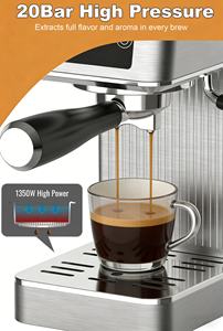 Machine à expresso électrique à écran tactile LED, 20 bars, compacte, avec buse vapeur puissante, en acier inoxydable, contrôlée par application, pour <span class=keywords><strong>latte</strong></span> - Product Image 4