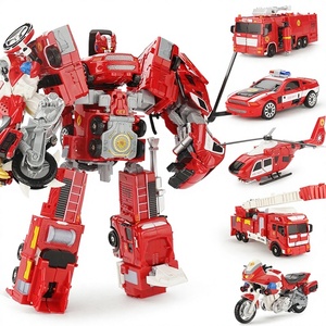 Camion de pompiers transformable Kaiyu Alloy 1/5 avec <span class=keywords><strong>hélicoptère</strong></span> et échelle pour enfants - Product Image 1