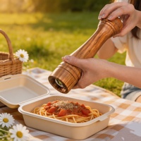 Ensemble de moulin à sel et poivre en bois cuisine et table moulin à épices en bois réglable accessoire portable manuel