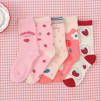 Chaussettes ras du cou OEM à pois rose pâle pour femmes, en coton et élasthanne, respirantes, tricotées, mignonnes et décontractées