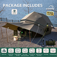 Tente pneumatique Coody Bestona - Tente de camping extérieure de couleur vert armée, grande tente gonflable portable de luxe