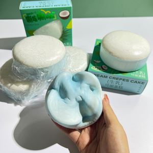 NOUVEAU Jouet Squishy en PU collant en forme de gâteau au fromage rond, viral sur Instagram, à thème alimentaire, anti-stress pour enfants et adultes, améliore l'humeur et favorise la thérapie - Product Image 3