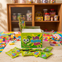 SuperLoves Chewing-gum multicolores saveur pomme verte sucrée, emballés individuellement, boîte de 100 unités, confiserie en vrac