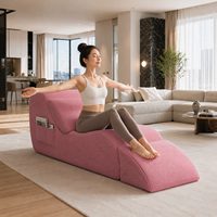 Ensemble de fauteuils de yoga pour adultes, chaise longue ergonomique avec coussin lombaire et ottoman pour le salon, pour les étirements et la relaxation