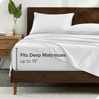 Ensemble de draps plats en coton 100% Cloudland, 300 fils, antibactériens, 4 pièces, blanc uni, pour la maison et l'hôtel