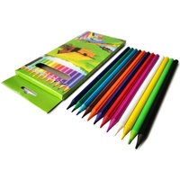 Set de papeterie scolaire écologique 7 "12 pièces Set de crayons de couleur Lapis De Cor pour dessin en plastique