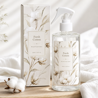Diffuseur de parfum d'ambiance en lin transparent 250 ml, marque privée, parfum rose pivoine, formule personnalisée, étiquette personnalisée, boîte de vente au détail