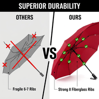 Parapluie de voyage imperméable et coupe-vent de marque professionnelle, ouverture et fermeture automatiques, léger, compact, portable, pliable en trois sections