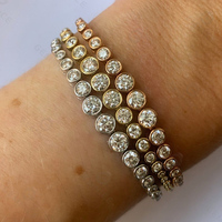 Gemnel Luxe Diamant Tennis Bracelet Vintage Plus de 925 Argent Étincelant Pierres Déclaration Bijoux
