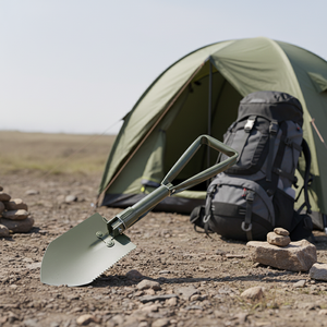 Outils de survie en acier au carbone robuste pour le camping, pelle de jardin pliable multifonction avec pointe - Product Image 5
