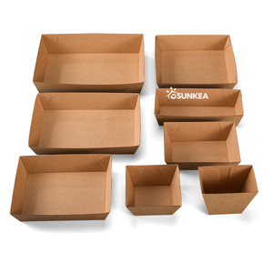 Logotipo personalizado descartável marrom kraft papel barco papel comida bandeja - Product Image 3