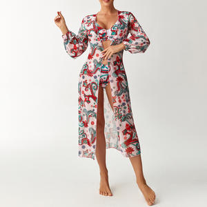 <span class=keywords><strong>Maillot</strong></span> <span class=keywords><strong>de</strong></span> <span class=keywords><strong>bain</strong></span> 3 pièces pour femme avec <span class=keywords><strong>bandeau</strong></span> imprimé 4 couleurs, <span class=keywords><strong>maillot</strong></span> <span class=keywords><strong>de</strong></span> <span class=keywords><strong>bain</strong></span> taille haute et kimono à manches longues S-XL - Product Image 4