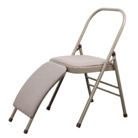 Chaise de yoga multifonctionnelle, tabouret de yoga, chaise pliante épaissie pour la maison, tissu PU, modèle en acier PG-0007, origine Shandong, pour professionnels