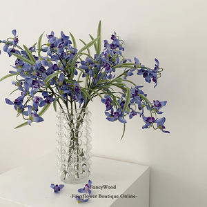 Bouquet d'orchidées artificielles violet, blanc, bleu, imperméable, pour la décoration de la maison, accessoires photo - Product Image 4
