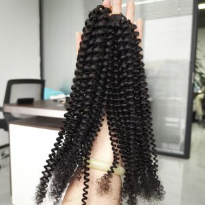 Extensioni per <span class=keywords><strong>capelli</strong></span> umani ricci afro all'ingrosso da 60g/pz, con riccioli a molla africani pre-annodati per trecce, tipo AC Feathers - Product Image 6