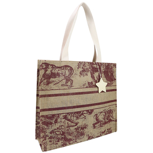 Bolsa de Compras de Lona de Algodón con Logotipo Personalizado y Colgante de Estrella Pequeña - Product Image 3