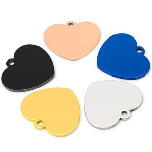 Fashion love Stainless Steel Electroplated Dog Tag Laser Engraving <strong>Blank</strong> Heart-shaped Metal Tag Jewelry <strong>Pet</strong> Lose Card - Product Image 1